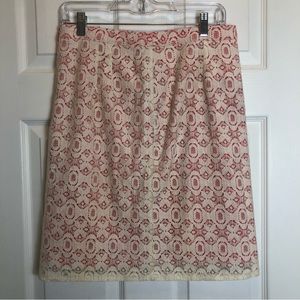 Willi Smith Lace Overlay Coral Skirt  size 2